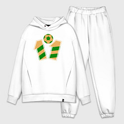 Мужской костюм оверсайз 11 номер футбольный мяч, цвет: белый