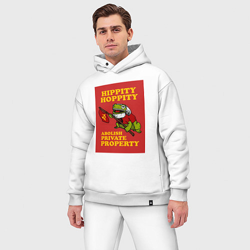 Мужской костюм оверсайз Лягушка революционер / Белый – фото 3