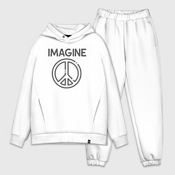 Мужской костюм оверсайз Peace imagine, цвет: белый