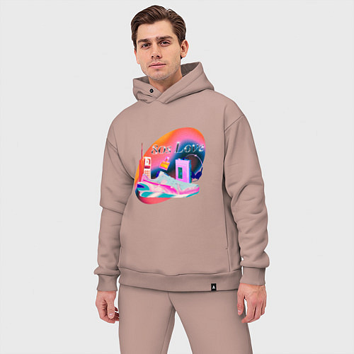 Мужской костюм оверсайз 80s Love / Пыльно-розовый – фото 3