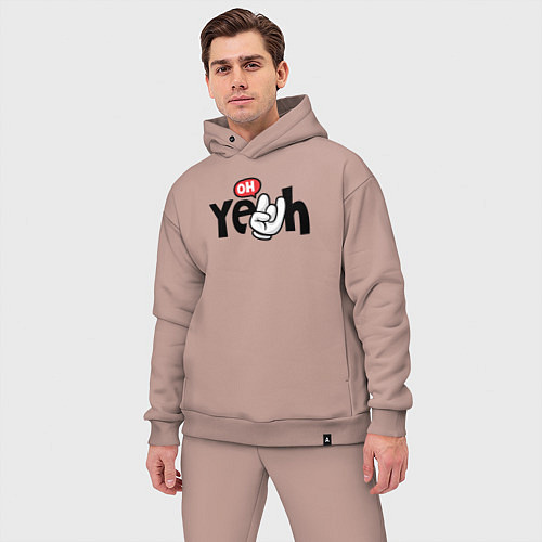 Мужской костюм оверсайз Oh yeah / Пыльно-розовый – фото 3