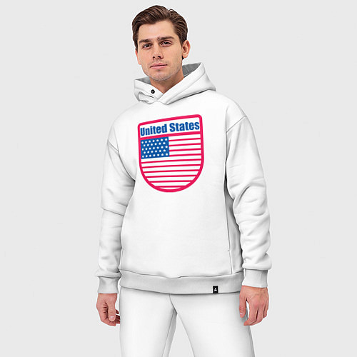 Мужской костюм оверсайз United States / Белый – фото 3