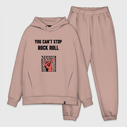 Мужской костюм оверсайз You cant stop rock roll, цвет: пыльно-розовый