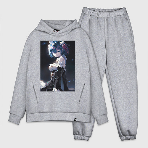 Мужской костюм оверсайз Жизнь с нуля в альтернативном мире Рем / Меланж – фото 1