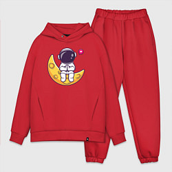 Мужской костюм оверсайз Луна и астронавт, цвет: красный