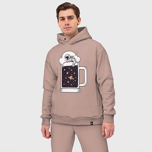 Мужской костюм оверсайз Космический пивас / Пыльно-розовый – фото 3