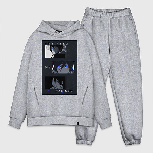 Мужской костюм оверсайз Глаза бога войны / Меланж – фото 1