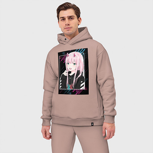 Мужской костюм оверсайз Zero Two is darling / Пыльно-розовый – фото 3