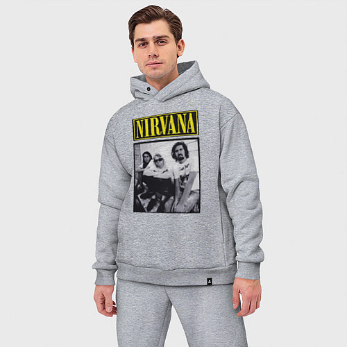 Мужской костюм оверсайз Нирвана группа / Меланж – фото 3