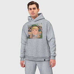 Мужской костюм оверсайз Эйкити Онидзука преподаватель, цвет: меланж — фото 2