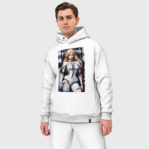 Мужской костюм оверсайз Кибер Барби - нейросеть фантазия / Белый – фото 3