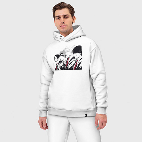 Мужской костюм оверсайз Магия и мускулы Ланс Краун / Белый – фото 3