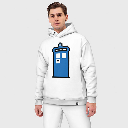 Мужской костюм оверсайз Tardis pixels / Белый – фото 3