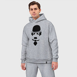 Мужской костюм оверсайз Чаплин лого, цвет: меланж — фото 2