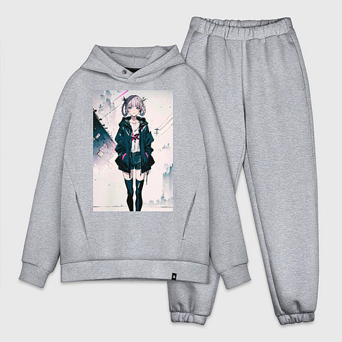 Мужской костюм оверсайз Надзуна Нанакуса - Песнь ночных сов / Меланж – фото 1