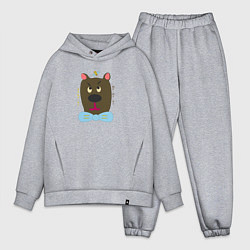 Мужской костюм оверсайз Медведь с пчелой, цвет: меланж