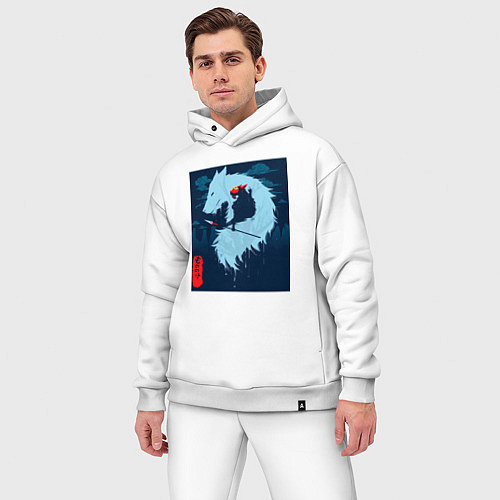 Мужской костюм оверсайз Принцесса Мононоке-волчица Моро / Белый – фото 3