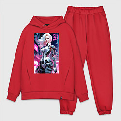 Мужской костюм оверсайз Pretty Barbie blond - cyberpunk ai art, цвет: красный