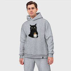 Мужской костюм оверсайз Кот с примусом, цвет: меланж — фото 2