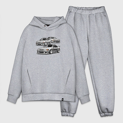 Мужской костюм оверсайз JDM машины / Меланж – фото 1