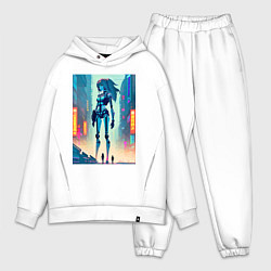 Мужской костюм оверсайз Cyber girl from future - fantasy, цвет: белый