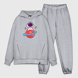 Мужской костюм оверсайз Музыка на Сатурне, цвет: меланж