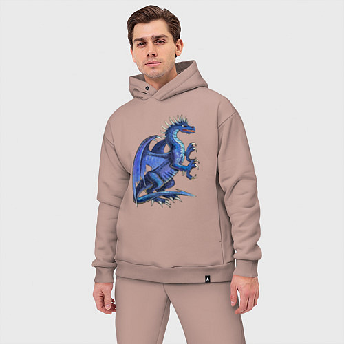 Мужской костюм оверсайз Azure dragon / Пыльно-розовый – фото 3