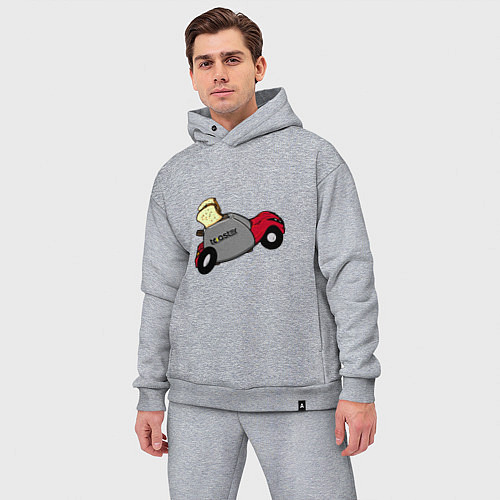 Мужской костюм оверсайз Smart 452 - Mad Toaster / Меланж – фото 3