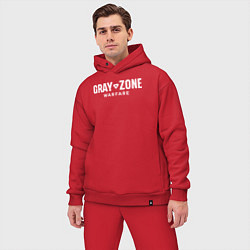 Мужской костюм оверсайз Gray zone warfare logo, цвет: красный — фото 2