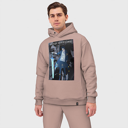 Мужской костюм оверсайз Поднятие уровня в одиночку Джину Сон Пробуждённый / Пыльно-розовый – фото 3