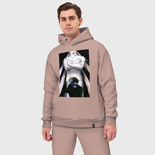 Мужской костюм оверсайз Магическая битва Мэгуми Фусигуро холодный юноша / Пыльно-розовый – фото 3