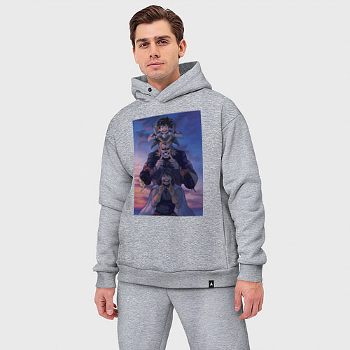 Мужской костюм оверсайз Моя геройская академия Всемогущий Идзуку Мидория / Меланж – фото 3