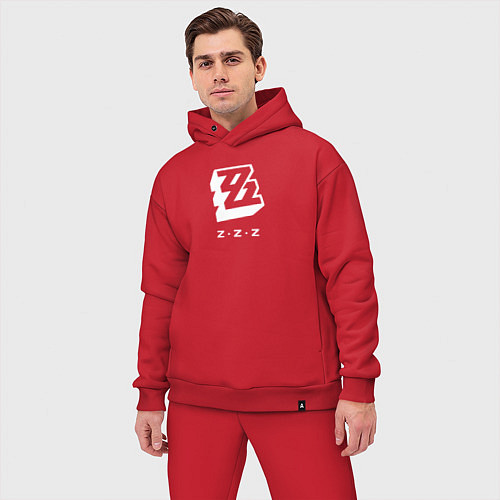 Мужской костюм оверсайз Zenless Zone Zero logo / Красный – фото 3
