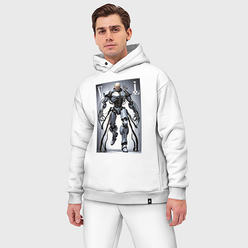 Мужской костюм оверсайз Cyber Lenin - armor on suction cups / Белый – фото 3