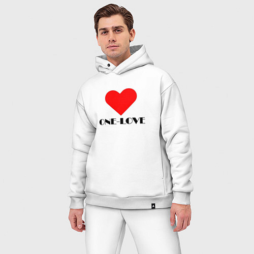 Мужской костюм оверсайз One - love / Белый – фото 3