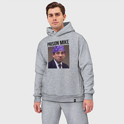 Мужской костюм оверсайз Prison mike Michael Scott - офис, цвет: меланж — фото 2