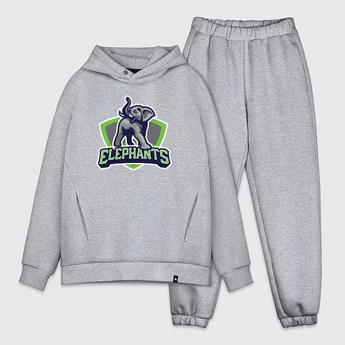 Мужской костюм оверсайз Elephants / Меланж – фото 1