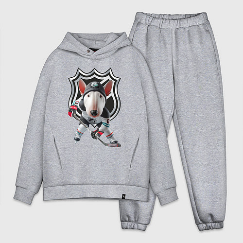 Мужской костюм оверсайз Bully is an NHL forward - ai art / Меланж – фото 1