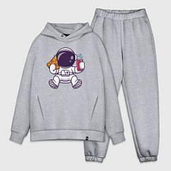 Мужской костюм оверсайз Космонавт ест пиццу