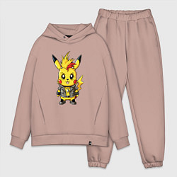 Мужской костюм оверсайз Пикачу панк с ирокезом и в косухе