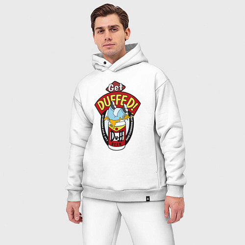 Мужской костюм оверсайз Duff beer with Homer / Белый – фото 3