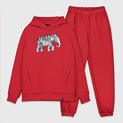 Мужской костюм оверсайз Тигриный слон, цвет: красный