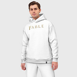 Мужской костюм оверсайз Fable logo, цвет: белый — фото 2