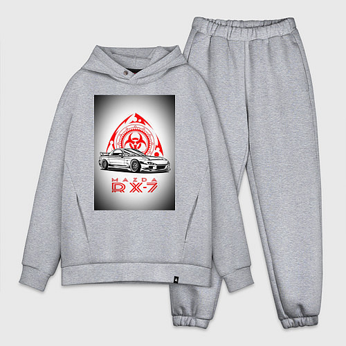 Мужской костюм оверсайз Mazda rx-7 автомобиль / Меланж – фото 1