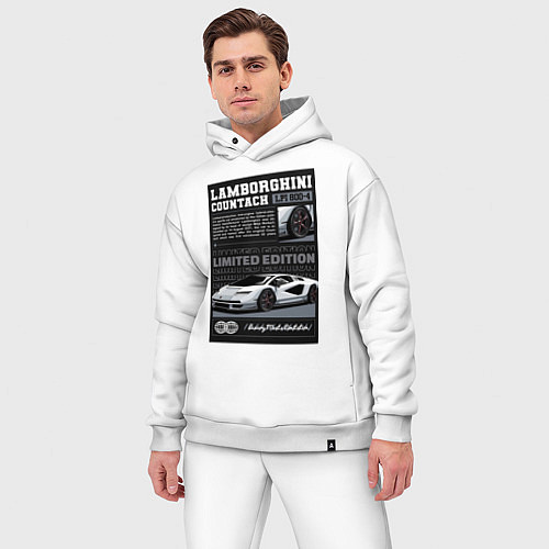 Мужской костюм оверсайз Lamborghini countach / Белый – фото 3