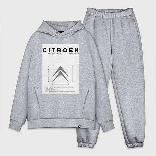 Мужской костюм оверсайз Citroen логотип / Меланж – фото 1