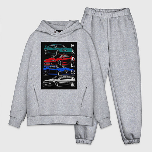 Мужской костюм оверсайз JDM автомобили / Меланж – фото 1