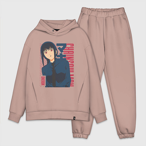 Мужской костюм оверсайз Человек-бензопила Макима Makima / Пыльно-розовый – фото 1