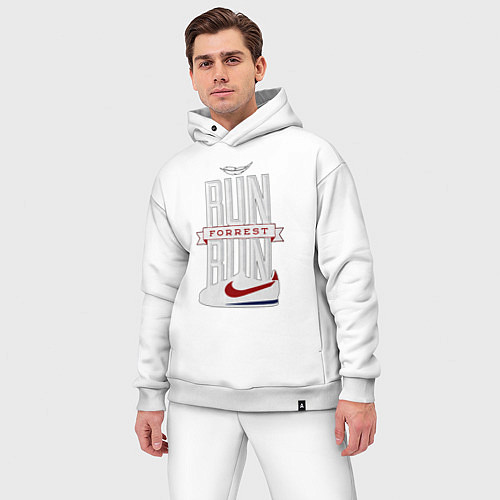 Мужской костюм оверсайз Forrest Gump - run Forrest run / Белый – фото 3