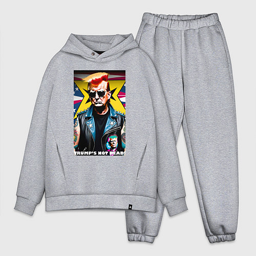 Мужской костюм оверсайз Trumps not dead - ai punk art / Меланж – фото 1
